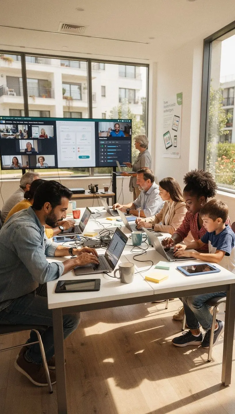 Smart grid technology optimizing urban energy management.