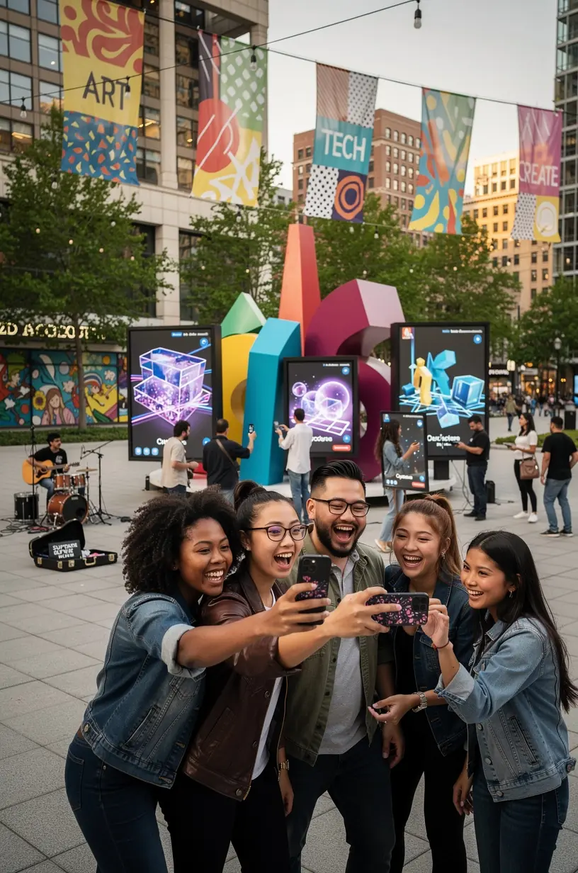 Urban landscape showcasing technology enhancing safety measures.