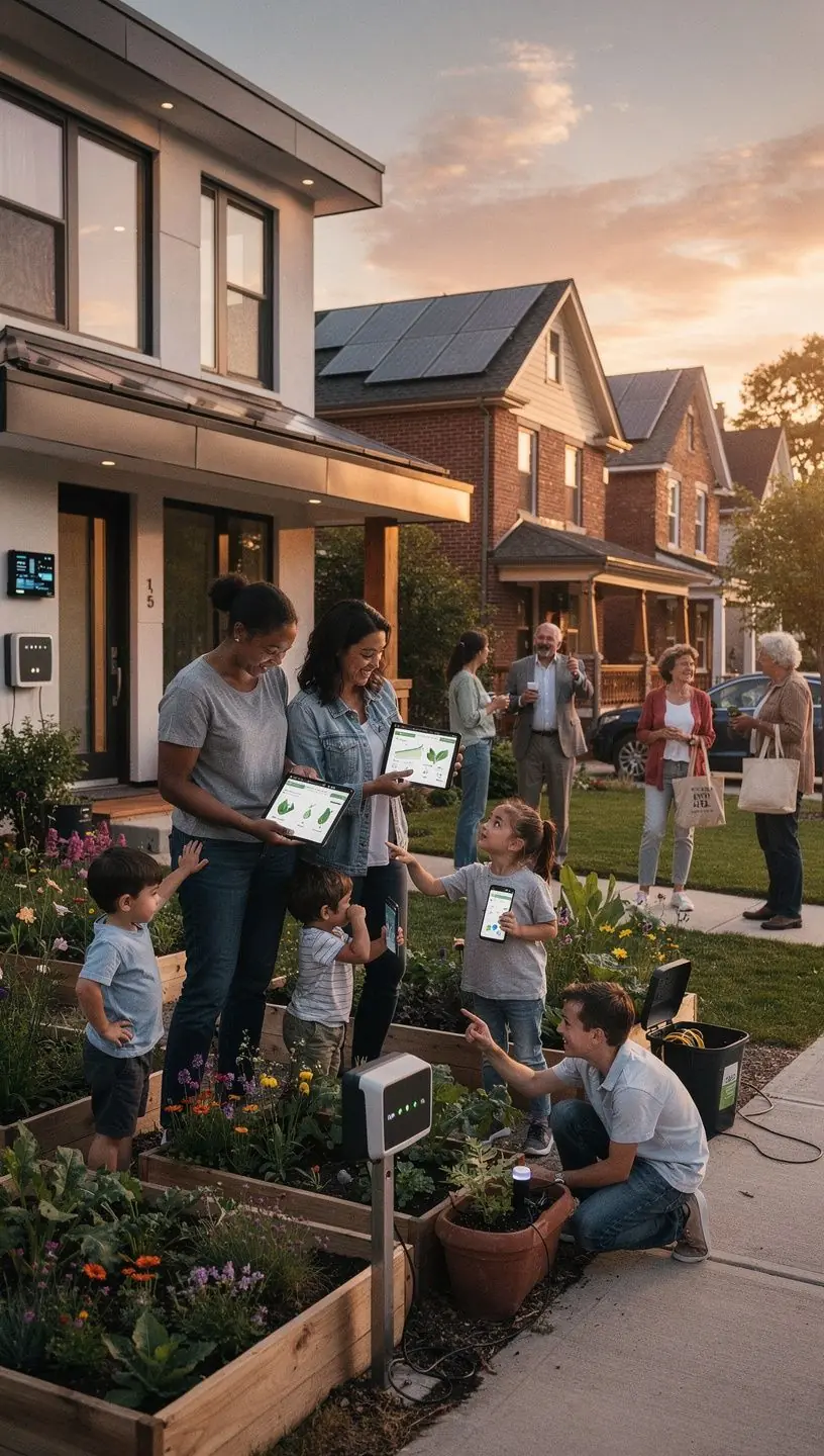 Urban agriculture enhancing food security in neighborhoods.